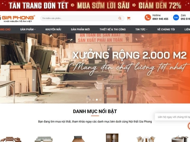 Mẫu web nội thất