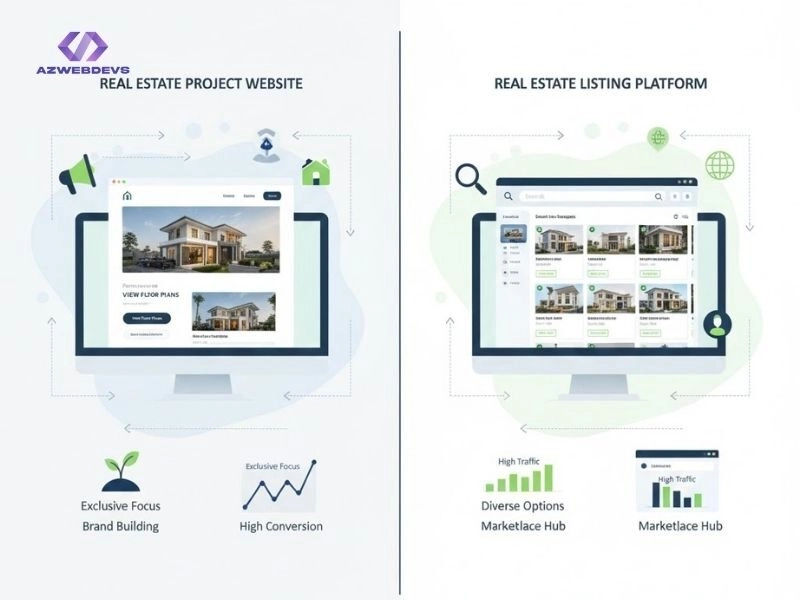 Website dự án & website sàn khác nhau ra sao