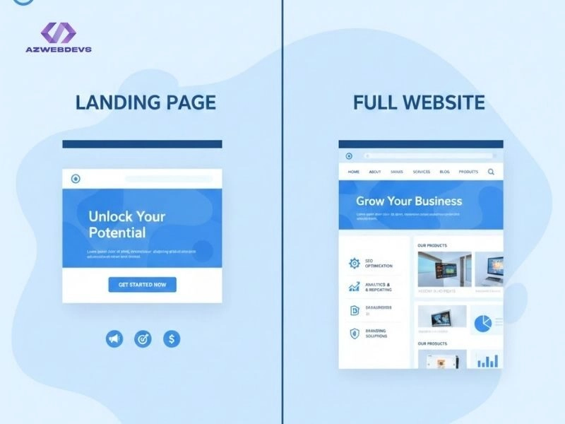 So sánh landing page và website doanh nghiệp cho tăng trưởng dài hạn