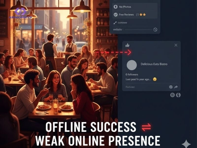 Nhà hàng đông khách offline nhưng online yếu
