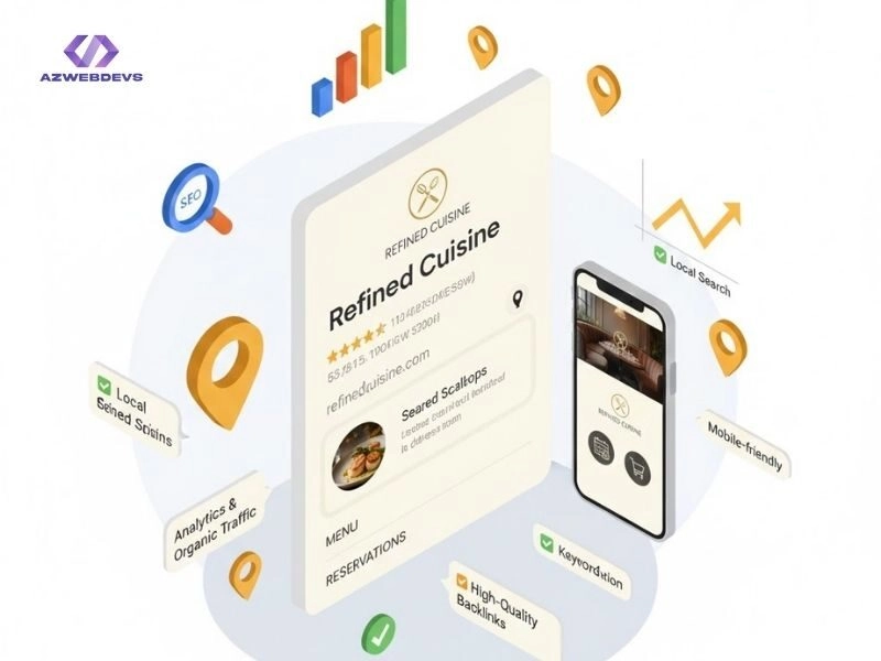 Tối ưu SEO giúp nhà hàng lên top Google bền vững