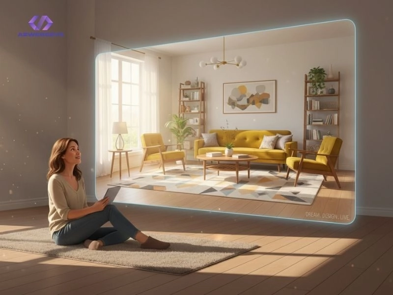 Website giúp khách hình dung không gian ra sao